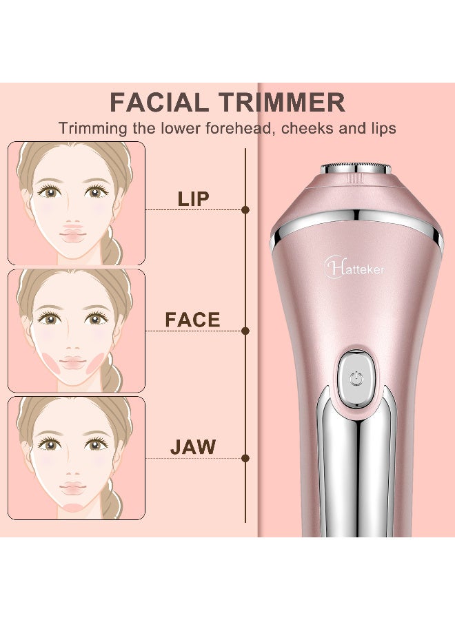 Hatteker Electric Shaver for Women Lady Epilator Electric Razors Kit Hair Remover for Face Chin Arm Leg Armpit Bikini Trimmer Painless Waterproof USB Rechargeable Dry Wet with Detachable Head 3 in 1 - Image 4
